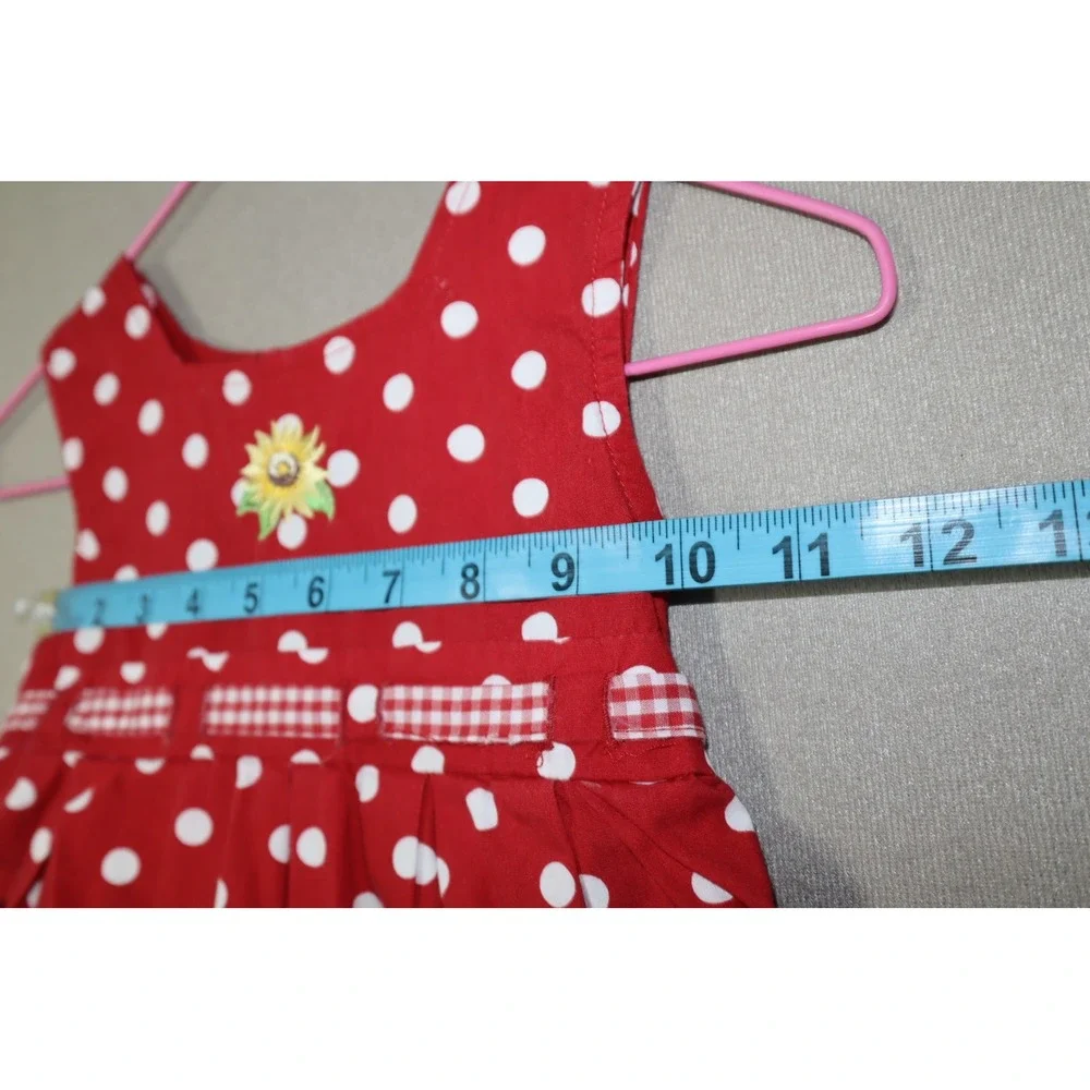 Blueberi Boulevard‎ Girls Vintage Sunflower Dress - Red Polka dot - Size 2T